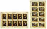 2009 RUSSIA Painter V.G.Perov. 2 Sheetlets, Each Of 10 - Blocks & Sheetlets & Panes