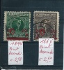 Belgium : N° 184-V+186-V  0bli. : " Point Descendu " - 1921 -   Cote: 5,00 € - Andere & Zonder Classificatie