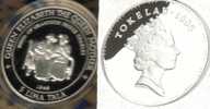 TOKELAU  $5 TALA  QUEEN MOTHER IN 1948  FRONT  QEII BACK 1995  AG 1 Oz SILVER PROOF KM? READ DESCRIPTION CAREFULLY !!! - Autres – Océanie