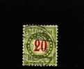 SWITZERLAND/SWEIZ - 1908  DUES  20 C.   FINE USED - Strafportzegels