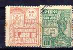 2 Viñetas De San Jose Calasanz 1948, Vignettes - Fiscales