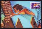 Romania 1988 Maximum Card With Natation. - Kunst- Und Turmspringen