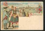 GERMANY , GRUSS VON DER SCHWALM, ETHNIC PEOPLE, COAT OF ARMS, LITHO BRUNING, HANAU, VERLAG G.MANDTM LAUTERBACH HESSEN - Schwalmtal