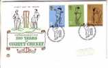 GREAT BRITAIN FDC 1973 - County Cricket - 1971-1980 Em. Décimales
