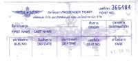 TICKET DE TRANSPORT - BUS FRONTALIER  - THAILANDE - LAOS - MUKDAHAN/SAVANNAKHET - Mundo