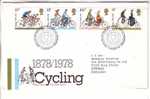GREAT BRITAIN FDC 1978 - Cycling - 1971-1980 Em. Décimales