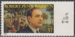 !a! USA Sc# 3904 MNH SINGLE W/ Right Margin - Robert Penn Warren - Neufs