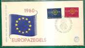 EUROPA-CEPT - 1960 NEDERLAND FDC - Yvert # 726-727 - 1960