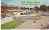 Lake Chelan Jobe's Resort, 1960s/70s Vintage Chrome Postcard With Autos, Swimming, Beach, Lodging - Andere & Zonder Classificatie