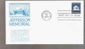 FDC United States - Jefferson Memorial  - Scott # 1510 - 1971-1980