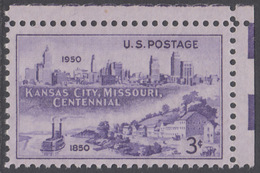 !a! USA Sc# 0994 MNH SINGLE From Upper Right Corner - Kansas City, Missouri - Nuovi