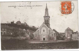 CHEVREUSE   L'église Et Le Château De La Madeleine (pli En Bas à Gauche ) - Chevreuse