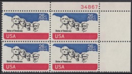 !a! USA Sc# C088 MNH PLATEBLOCK (UR/34867) - Mount Rushmore - 3b. 1961-... Neufs