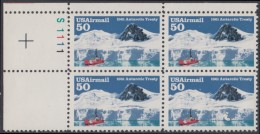 !a! USA Sc# C130 MNH PLATEBLOCK (UL/S1111) - Antarctic Treaty - 3b. 1961-... Ungebraucht