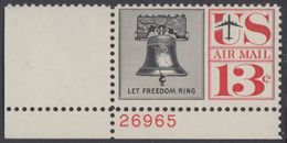 !a! USA Sc# C062 MNH SINGLE From Lower Left Corner W/ Plate-# (LL/26965) - Liberty Bell - 3b. 1961-... Neufs