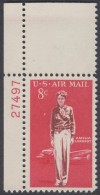 !a! USA Sc# C068 MLH SINGLE From Upper Left Corner W/ Plate-# (UL/27497) - Amelia Earhart - 3b. 1961-... Neufs