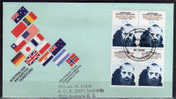 12 Ieme Traite Antarctique Canberra Australie 1984. Bloc De 4 Sur Envel.AAT. Base DAVIS - Autres & Non Classés