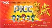 Beijing 2008 Olympic Games Mascots   ,   Prepaid Card  , Postal Stationery - Zomer 2008: Peking