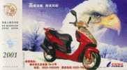 Motorbike  Bird Hawk Eagle ,   Prepaid Card  , Postal Stationery - Motorbikes