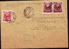 Coat Of Arms,1951 Cover,5 Lei In Pair + 1 Leu,rare Combination Franking,cancell "Spitalul Unificat Medias" - Covers & Documents