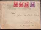 Coat Of Arms,1951 Cover,4 Lei + 1 Leu Triptik,rare Combination Franking, Special Cancell Sibiu 1951 RRR. - Covers & Documents