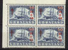Greenland Charity TB 1958 Block Of 4 - Blocks & Kleinbögen