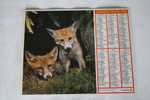 1985-CALENDRIER ALMANACH DOUBLE PHOTOS  DES PTT : OISEAUX : FAISAN- RENARDS - Grand Format : 1981-90