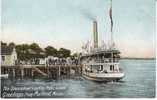 Peaks Island Steamboat Landing, Harbour Dock Passenger Boat On Undivided Back Antique Postcard - Portland