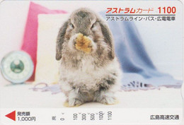 Carte Prépayée JAPON - ANIMAL - LAPIN 1100 - RABBIT JAPAN Prepaid Bus Card - KANINCHEN Tier Karte - FR 190 - Conejos