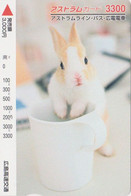 Carte Prépayée JAPON - ANIMAL - LAPIN 3300 - RABBIT JAPAN Prepaid Bus Card - KANINCHEN Tier Karte - FR 191 - Conejos