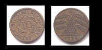 10 REICHSPFENNIG 1924 A - 10 Rentenpfennig & 10 Reichspfennig