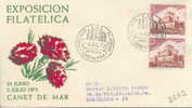 Canet De Mar Expo. Fila.1972 Obliteration, Barcelona , Recommande - Frankeermachines (EMA)