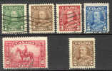 Canada 1935 Mi. 184-186 A, 188 A 190 A, 185 E King George V 3- & 4-Sided Perf. & Riding Canadian Policeman - Used Stamps