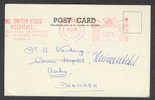 Great Britain United LEEDS Hospitals Meter Stamp Cancel Card 1968 To Aarhus Denmark - Postmark Collection