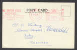 Great Britain United LEEDS Hospitals Meter Stamp Cancel Card 1968 To Aarhus Denmark - Marcofilie