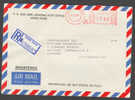 Hong Kong Airmail Par Avion Registered Meter Stamp Cover 1988 To Bank, Sparrekassen SDS In Denmark - Covers & Documents