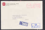 Hong Kong Bank Of Asia Purple Airmail Par Avion Cancel Registered Meter Stamp Cover 1988 To Sparrekassen SDS In Denmark - Brieven En Documenten