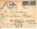 Gr11-006c/ GRIECHENLAND -  Rotkreuz-Zwangszuschlag 1915,  (red Cross) Einschr, Saloniki-Frankreich (red Cross(ruz Roja) - Cartas & Documentos