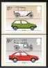 1982 GB PHQ Cards Set Of 4 - Cars - Ref 384 - Tarjetas PHQ