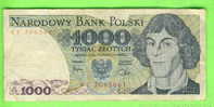 BILLET POLOGNE - NARODOWY BANK POLSKI - 1000 - 1982 - No KE 7065861 - - Pologne