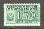 Italy Trasporto Pacchi In Concessione Sulla Matrice 1966 Mi. 15 70 L €50,- (For A Pair) MH - Colis-postaux