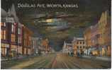 Wichita KS Douglas Ave 1907 Vintage Street Scene Postcard, Railroad Cancel Postmark KC & Caldwell RPO - Autres & Non Classés