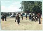 Cpms 47 AGEN Sur Bords Garonne PARTIE DE PETANQUE Au Fond Pont De Pierre - Animation Joueurs Boules - Pétanque