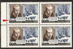 Russia 1961 Mi# 2570 Block Of 4 With Plate Error Pos. 26 - Polar Explorer F. Nansen - Abarten & Kuriositäten