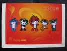 2008 Beijing Olympic Games Mascot -- Five Fuwa Mascots, China Prepaid Letter Card - Ete 2008: Pékin