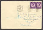 Great Britain Queen Elizabeth II Deluxe TAUNTON Somerset 1957 Cancel Cover To Slagelse Denmark - Marcofilie