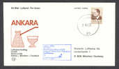 Turkey Airmail Luftpost Par Avion Lufthansa Erstflug Brief 1st Flight 1983 Cover München Germany ANKARA Cachet - Airmail