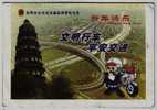 Policeman Motorcycle,motorbike,overpass Bridge,CN09 Suzhou Traffic Police Patrolling Unit Advert Pre-stamped Letter Card - Motos