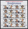 !a! USA Sc# 3100-3103 MNH SHEET(20) - American Music Series: Songwriters - Sheets