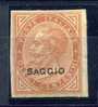 1863 ITALY    Vitt. Ema. II  10 Cents Imperforated Overprinted SAGGIO  MINT HINGED - Mint/hinged